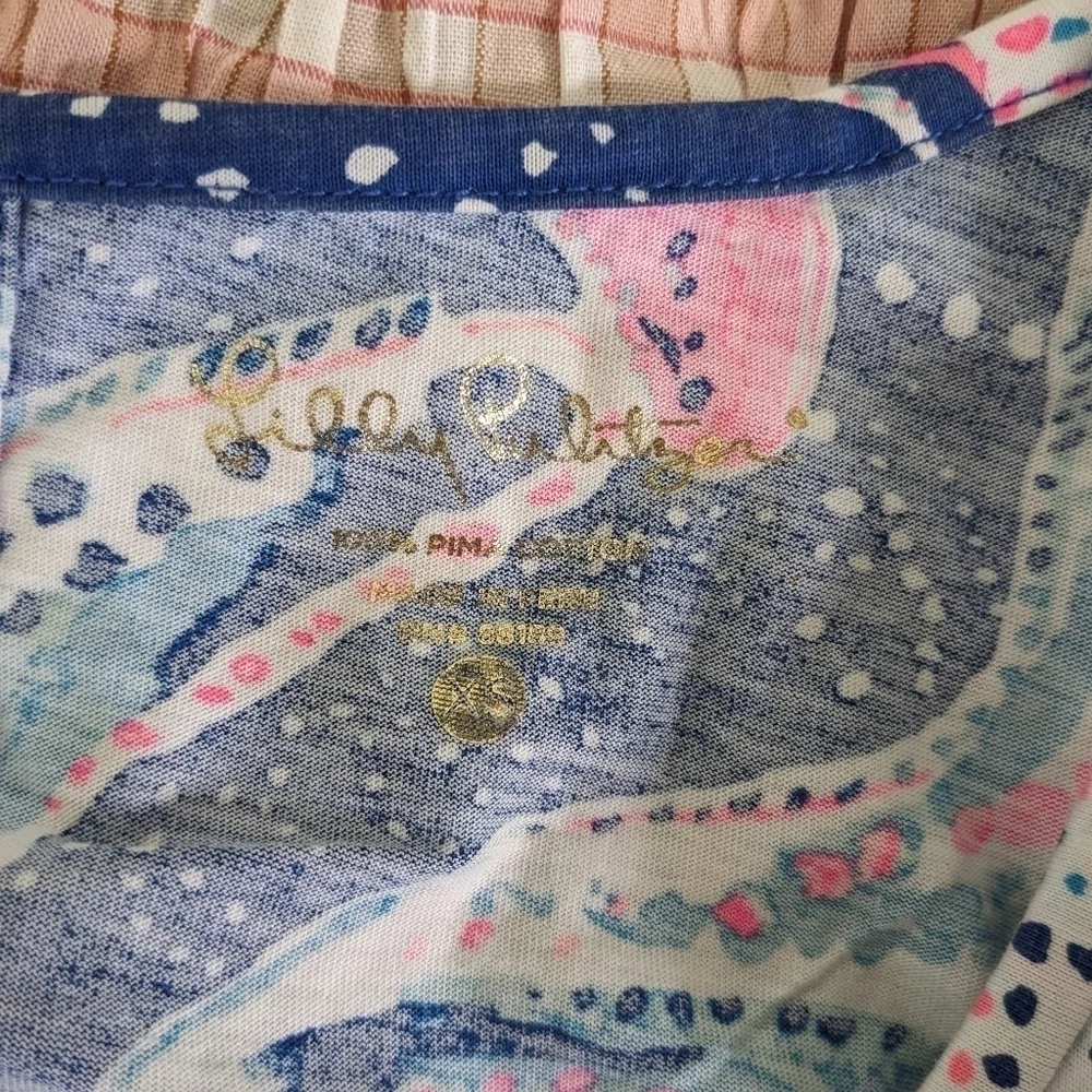 Lilly Pulitzer Beacon Dress Women's XS Blue Pink Star Struck Pima Cotton